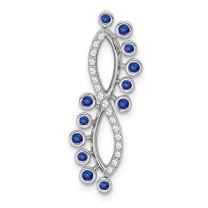 14k White Gold Sapphire and Real Diamond Infinity Chain Slide
