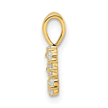 14K Yellow Gold Real Diamond Number 3 Pendant