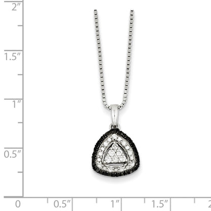 Sterling Silver White u0026 Black Cluster Diamond Pendant