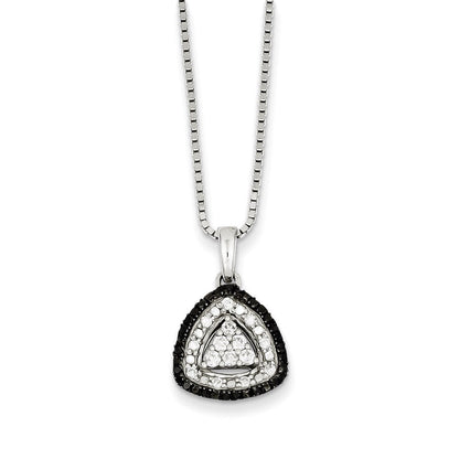 Sterling Silver White u0026 Black Cluster Diamond Pendant