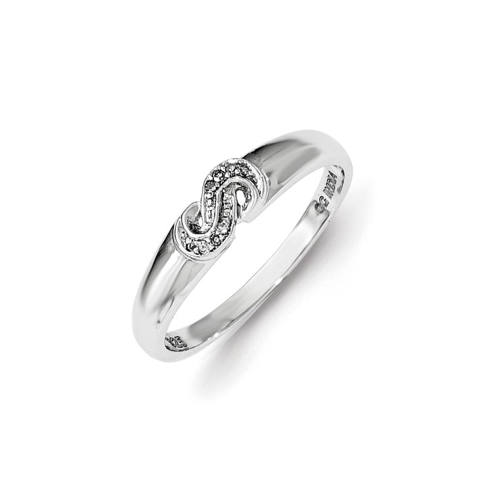 Sterling Silver Diamond Infinity Symbol Ring