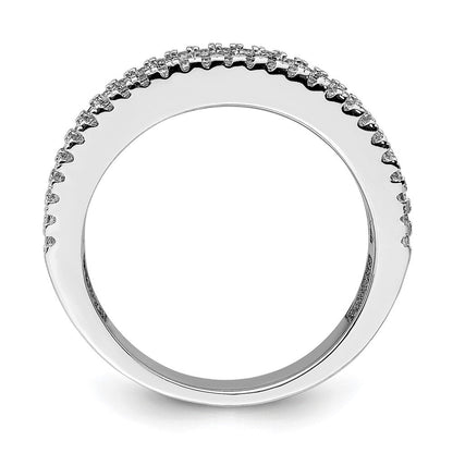 Sterling Silver Rhodium-plated Synthetic Blue Spinel u0026 CZ Ring