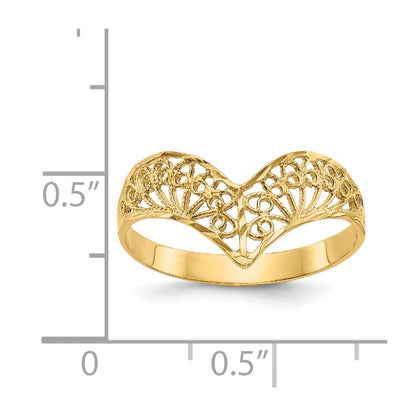 14K Yellow Gold Diamond-Cut Filigree Ring
