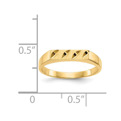 14K Yellow Gold Childs Diamond-Cut Ring