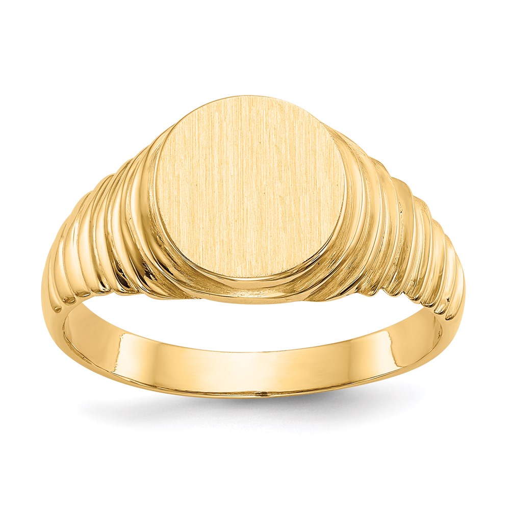 14K Yellow Gold 10.5x9.5mm Open Back Men's Signet Ring