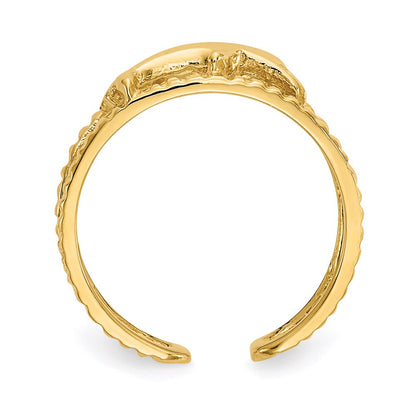 14k Yellow Gold Dolphin Toe Ring