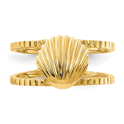 14k Yellow Gold Sea Shell Toe Ring