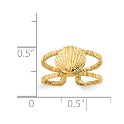 14k Yellow Gold Sea Shell Toe Ring