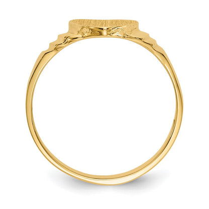 14k Yellow Gold Satin Baby Heart Signet Ring