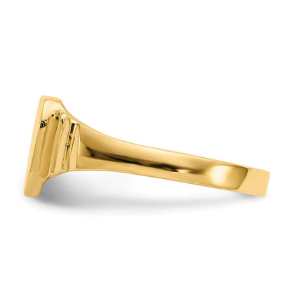 14k Yellow Gold Satin Baby Heart Signet Ring
