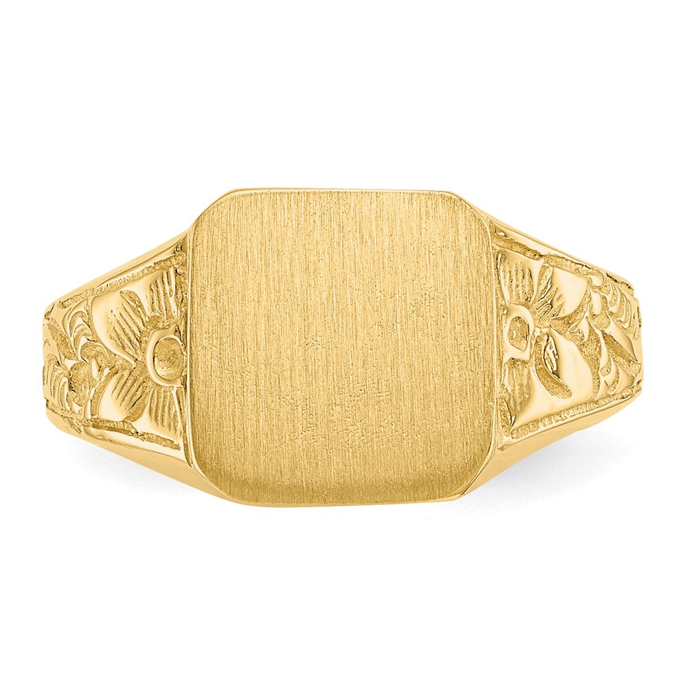 14k Yellow Gold Square Polished Baby Signet Ring
