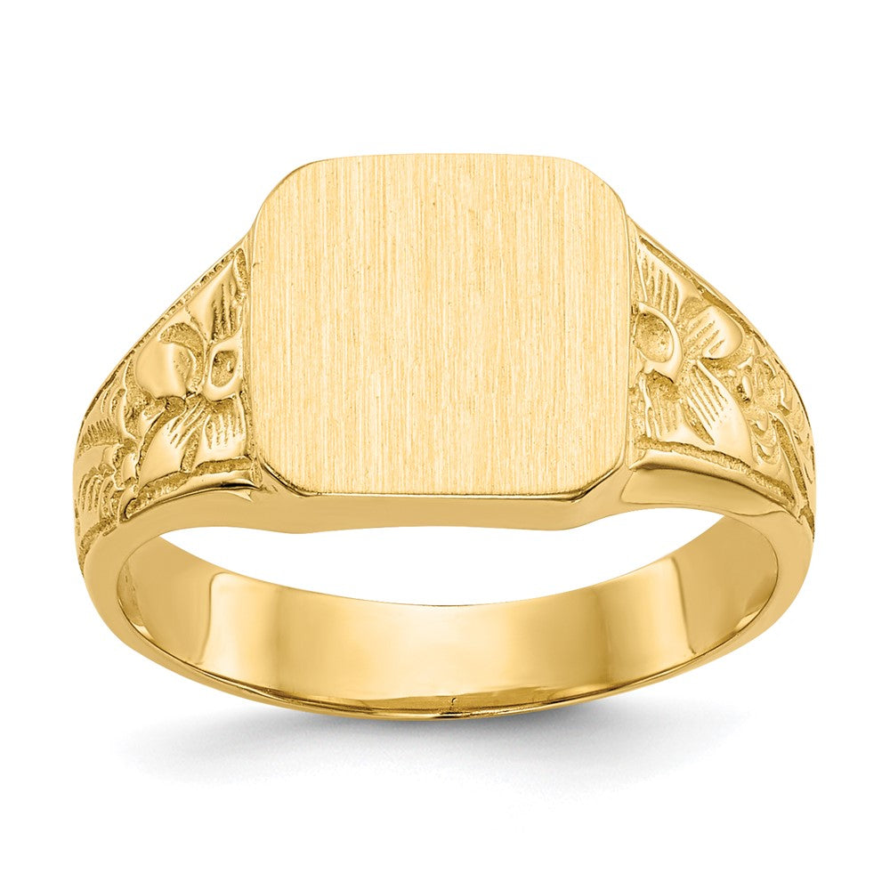 14k Yellow Gold Square Polished Baby Signet Ring
