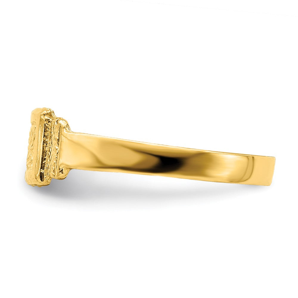 14k Yellow Gold Rectangle Baby Ring