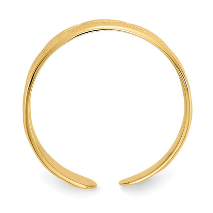 14k Yellow Gold Flower & Butterfly Toe Ring