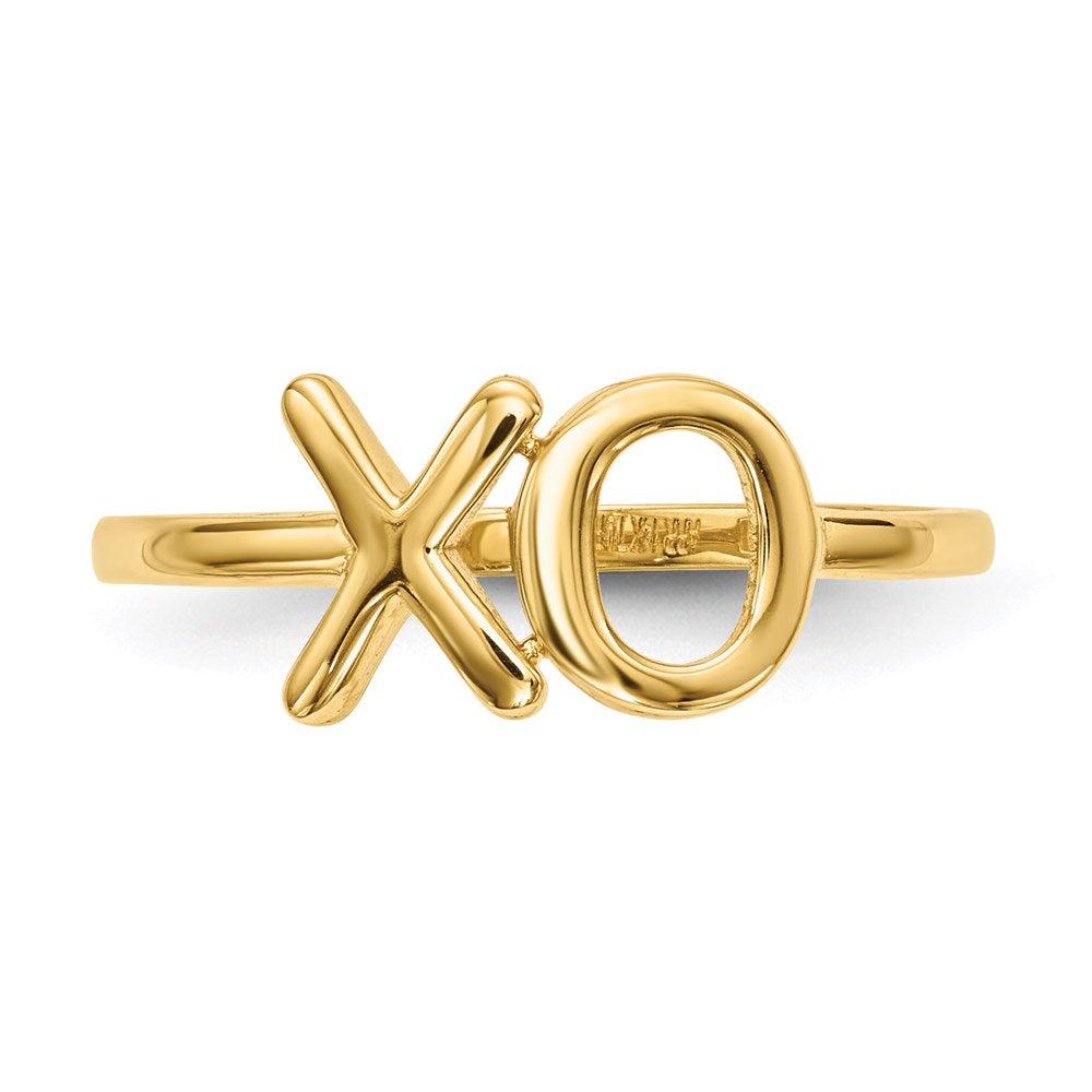 14k Gold Polished X-O Ring