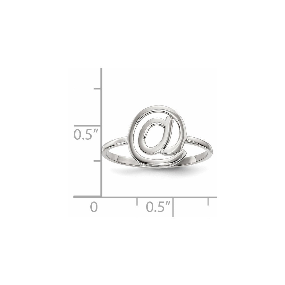 14k White Gold Polished @ Symbol Ring