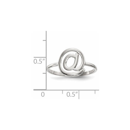 14k White Gold Polished @ Symbol Ring