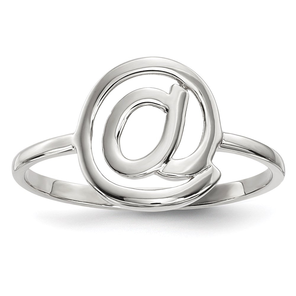 14k White Gold Polished @ Symbol Ring
