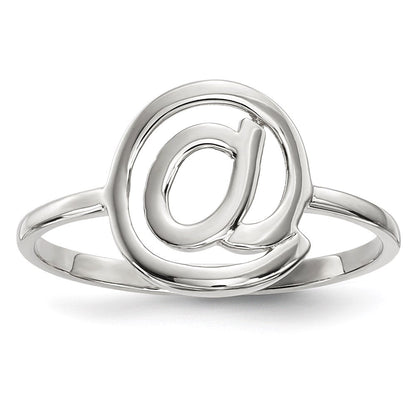14k White Gold Polished @ Symbol Ring