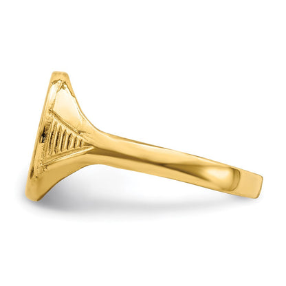 14k Yellow Gold Oval Star Diamond Center Baby Ring