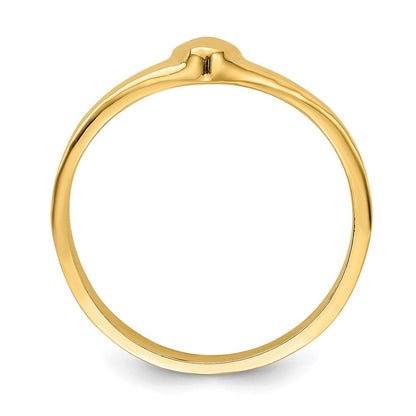 14K Yellow Gold V-Shape Polished Heart Ring