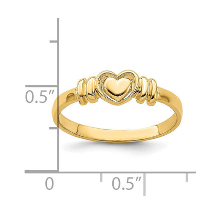 14K Yellow Gold Polished Heart Ring