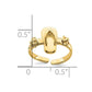 14k Yellow Gold Adjustable Flip-Flop and Flower Toe Ring