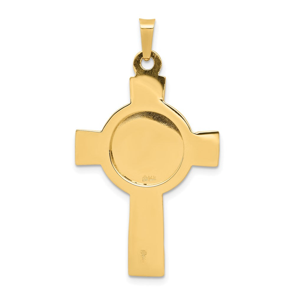 14k Yellow Gold Cross w/St. Michael Medal Pendant