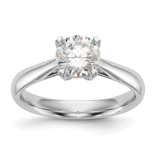 0.33ct. CZ Solid Real 14k White Gold Round Solitaire Engagement Ring Engagement Polished