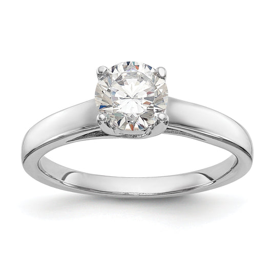 0.75ct. CZ Solid Real 14k White Gold Solitaire Engagement Ring