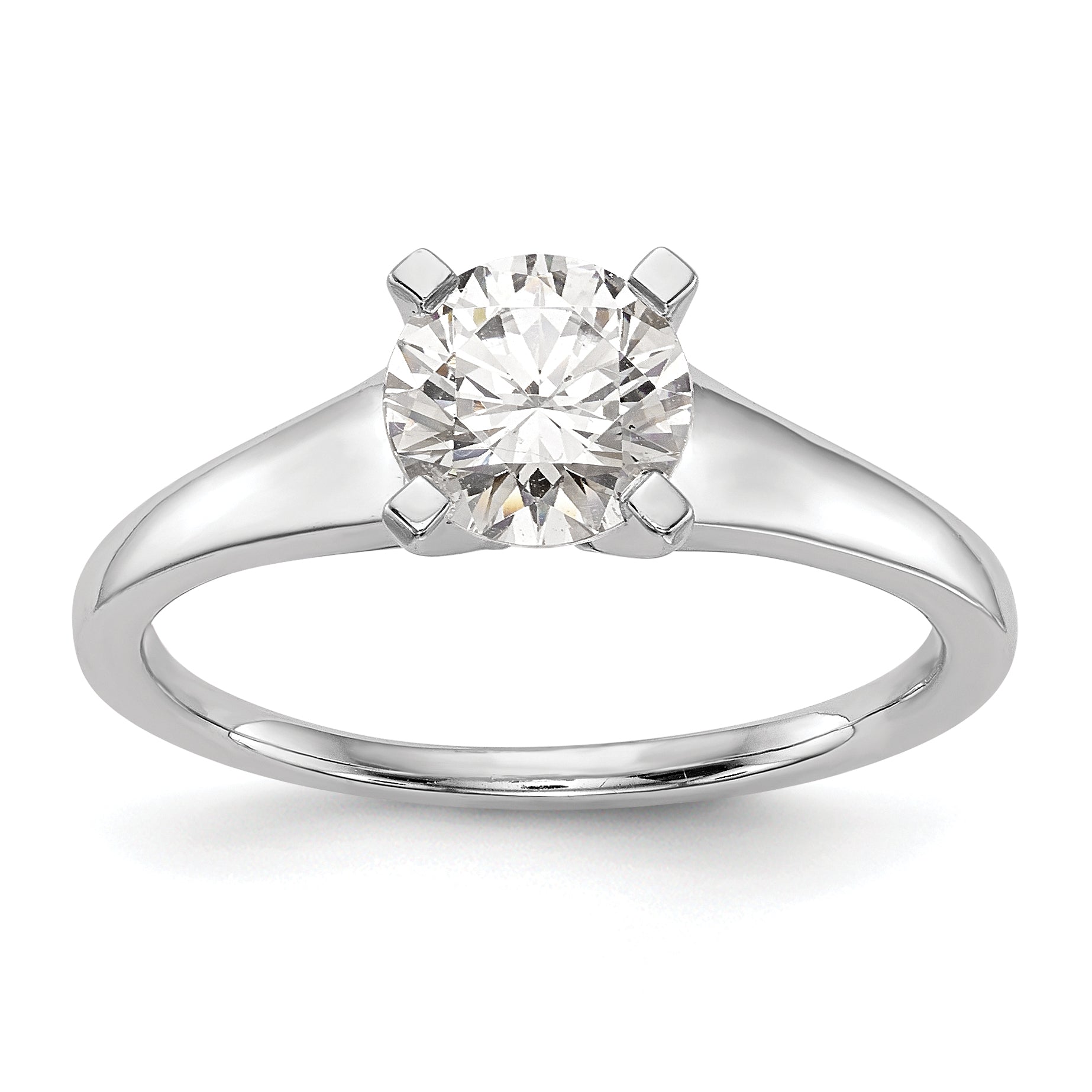 0.25ct. CZ Solid Real 14k White Gold Solitaire Engagement Ring