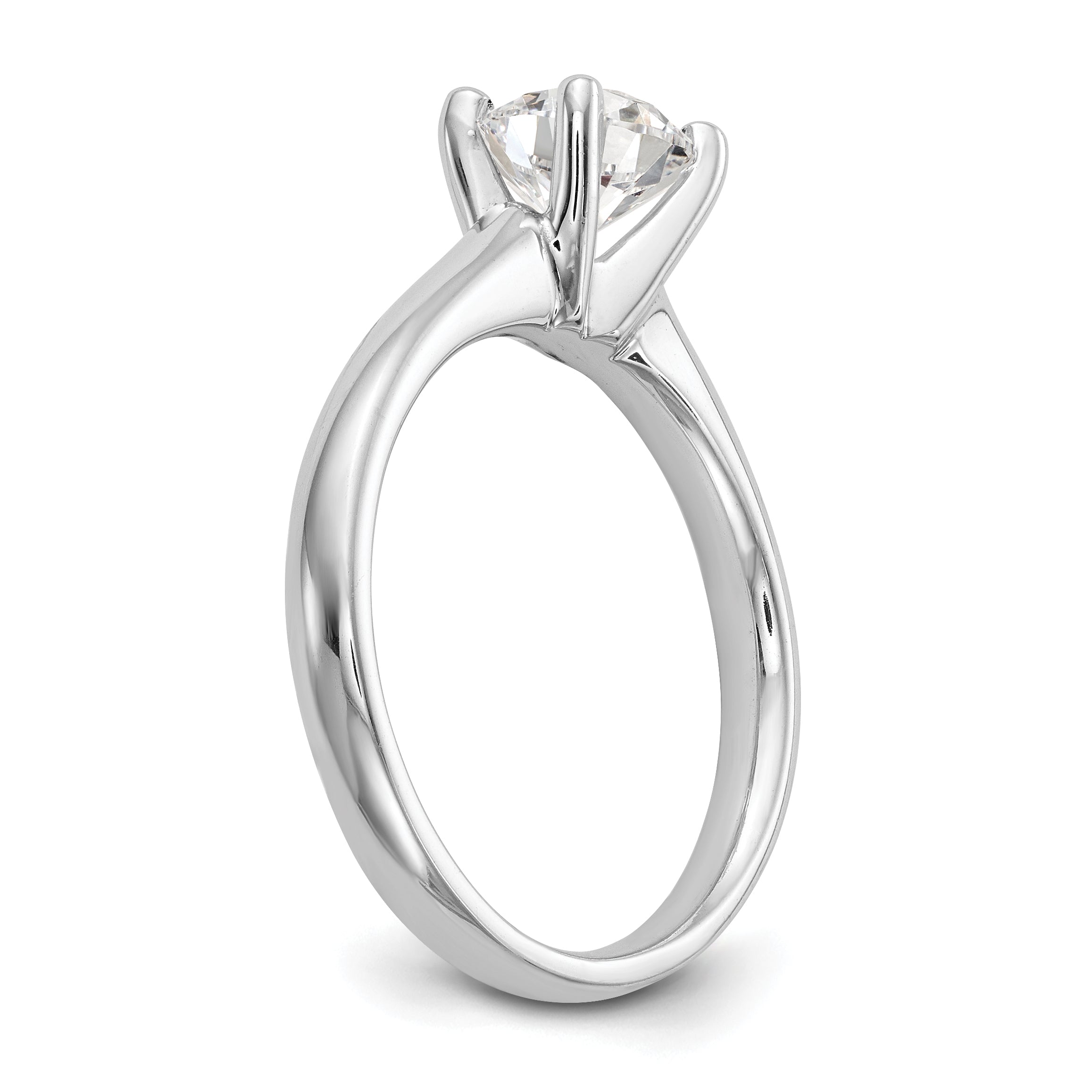 0.75ct. CZ Solid Real 14k White Gold Solitaire Engagement Ring