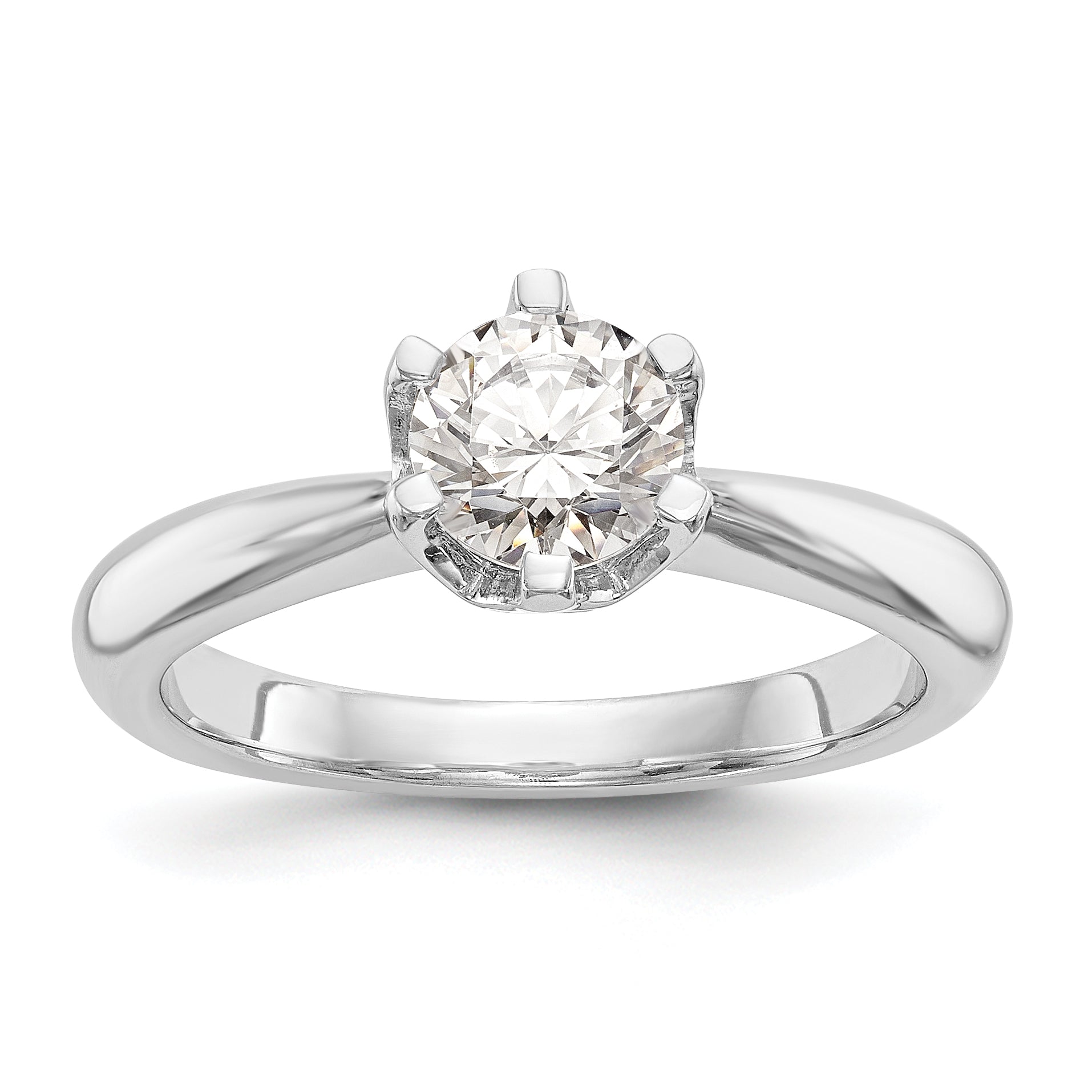0.25ct. CZ Solid Real 14k White Gold Solitaire Engagement Ring