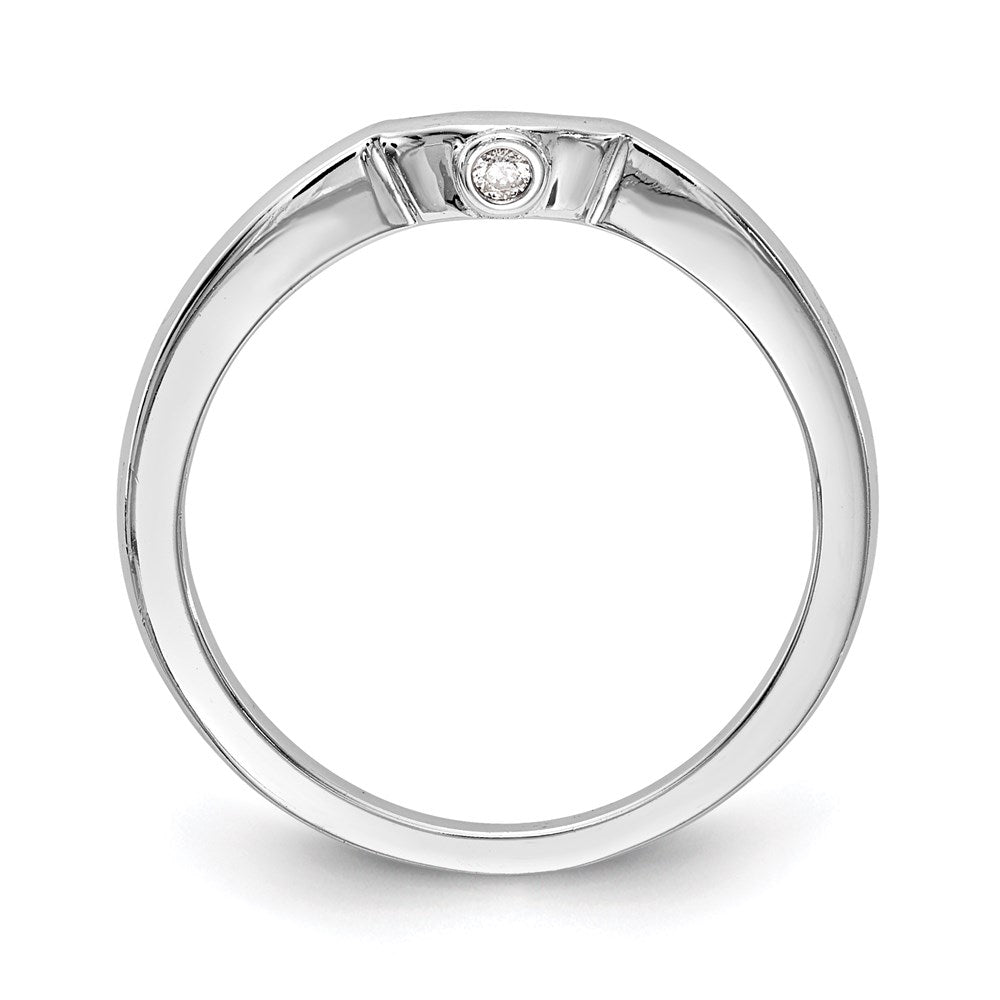 14k White Gold Real Diamond Wedding Band