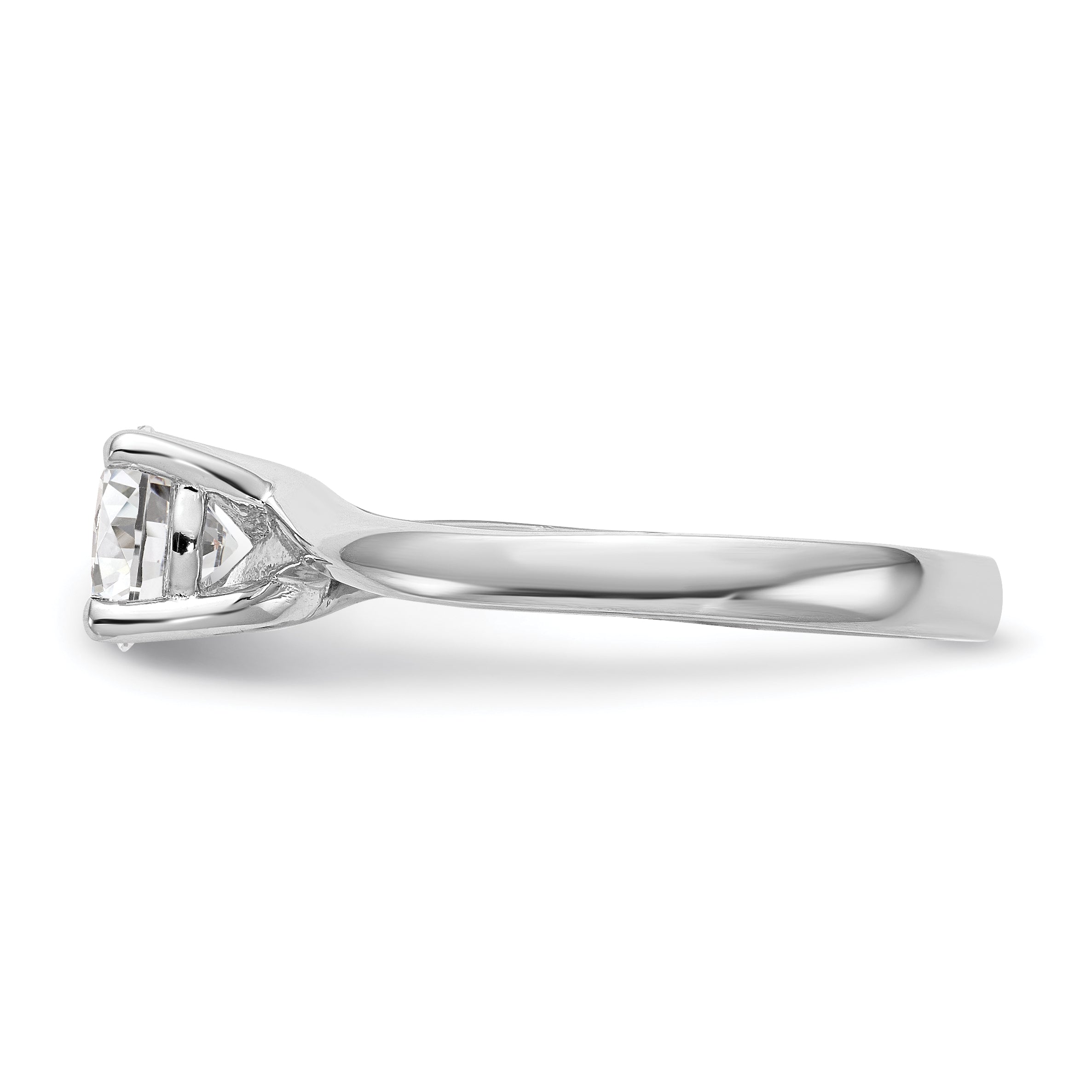 0.75ct. CZ Solid Real 14K White Gold Round Solitaire Engagement Ring Engagement Polished