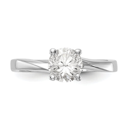 0.75ct. CZ Solid Real 14K White Gold Round Solitaire Engagement Ring Engagement Polished