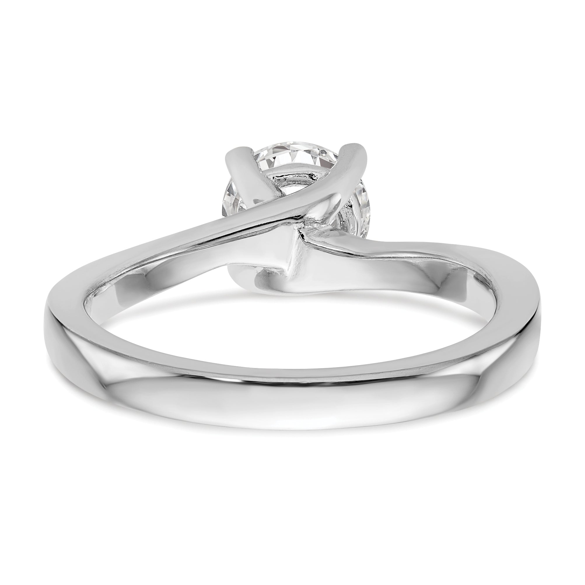 0.25ct. CZ Solid Real 14K White Gold Round Solitaire Engagement Ring Engagement Polished