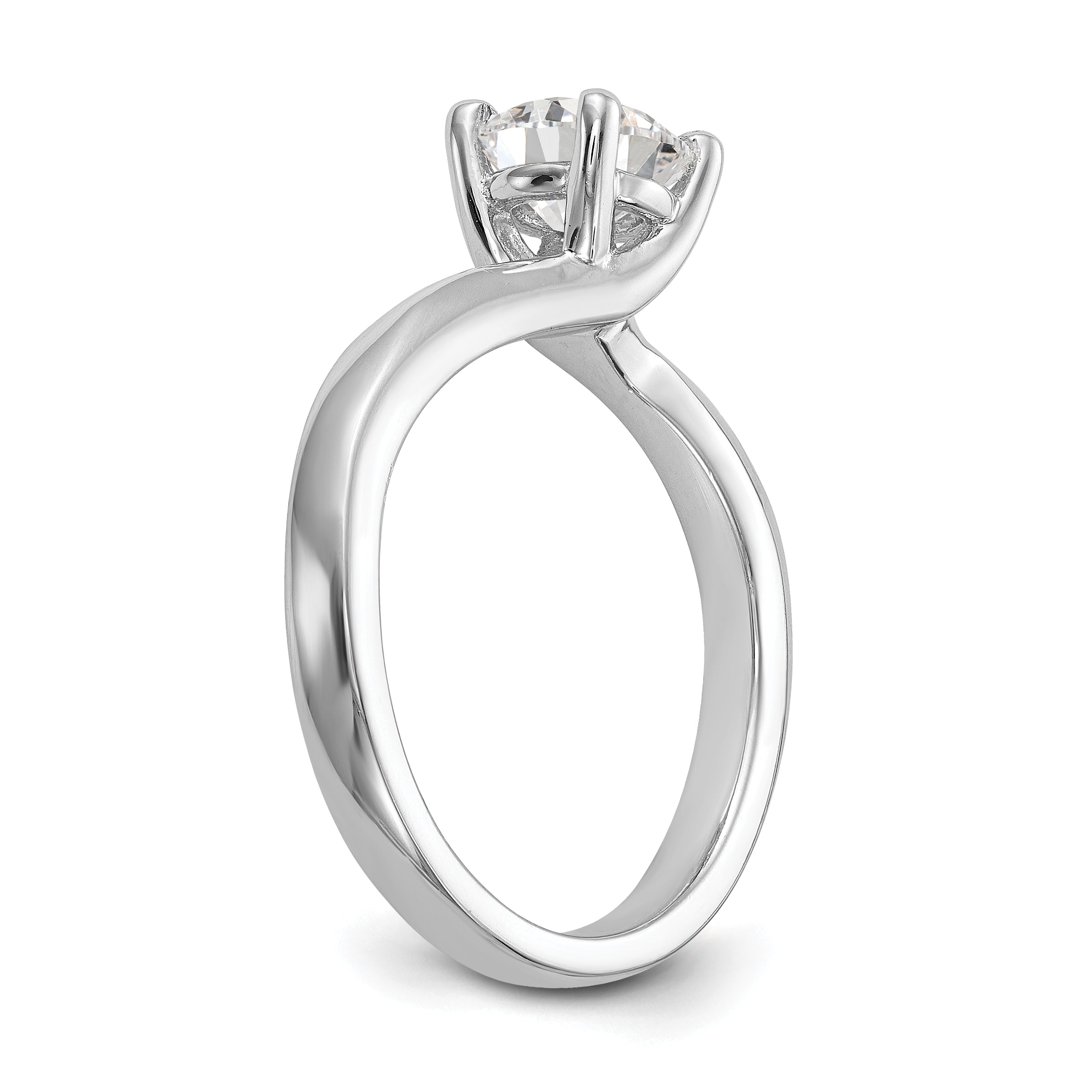 0.75ct. CZ Solid Real 14K White Gold Round Solitaire Engagement Ring Engagement Polished