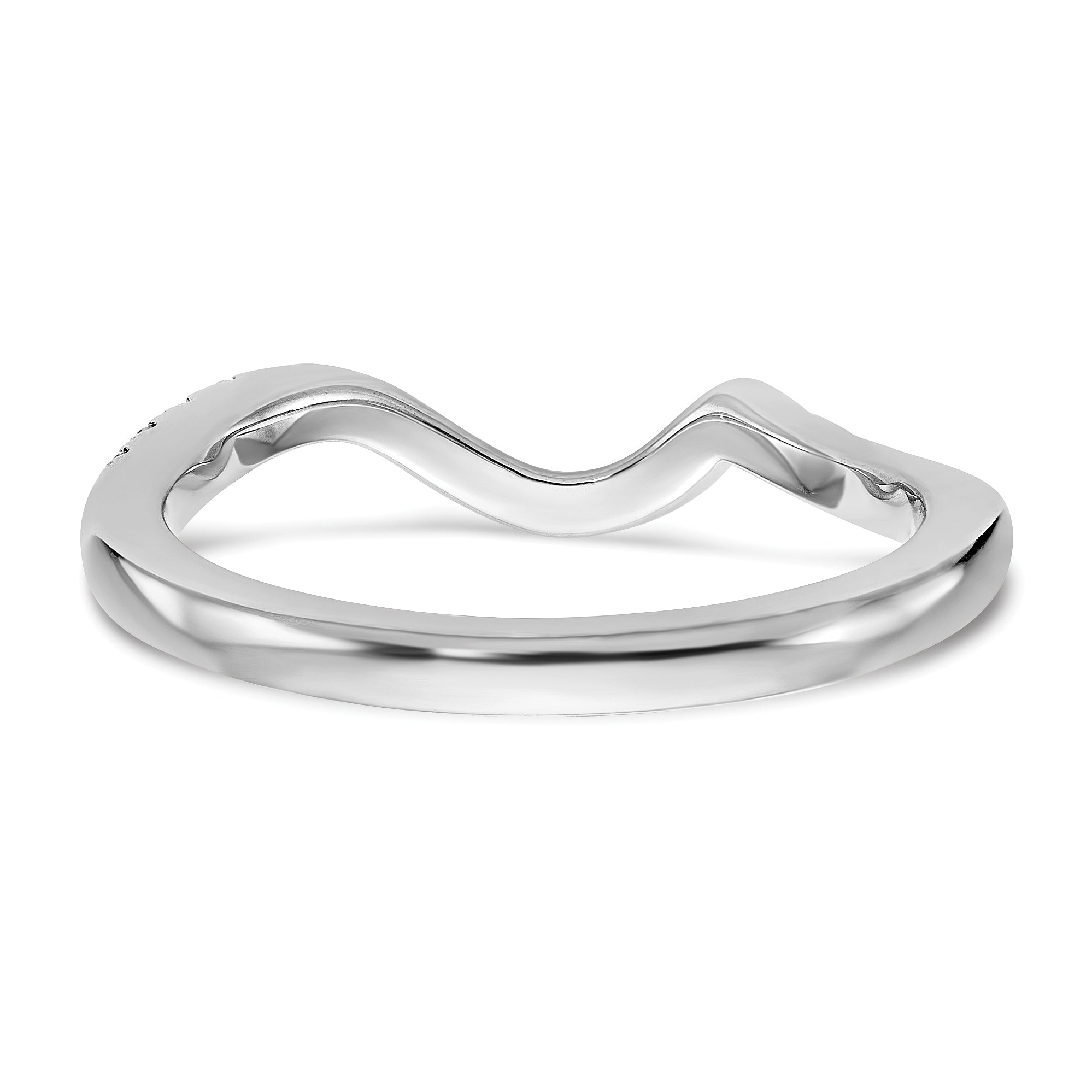 0.24ct. CZ Solid Real 14K White Gold Contoured Wedding Wedding Band Ring