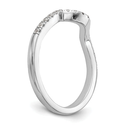0.24ct. CZ Solid Real 14K White Gold Contoured Wedding Wedding Band Ring