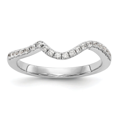 0.24ct. CZ Solid Real 14K White Gold Contoured Wedding Wedding Band Ring