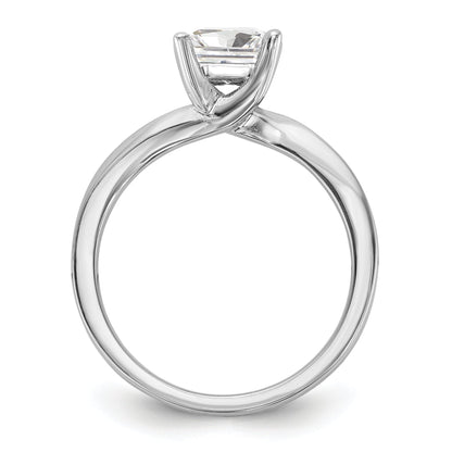 0.33ct. CZ Solid Real 14k White Gold Square Solitaire Engagement Ring