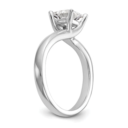 0.33ct. CZ Solid Real 14k White Gold Square Solitaire Engagement Ring