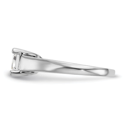 0.25ct. CZ Solid Real 14k White Gold Square Solitaire Engagement Ring