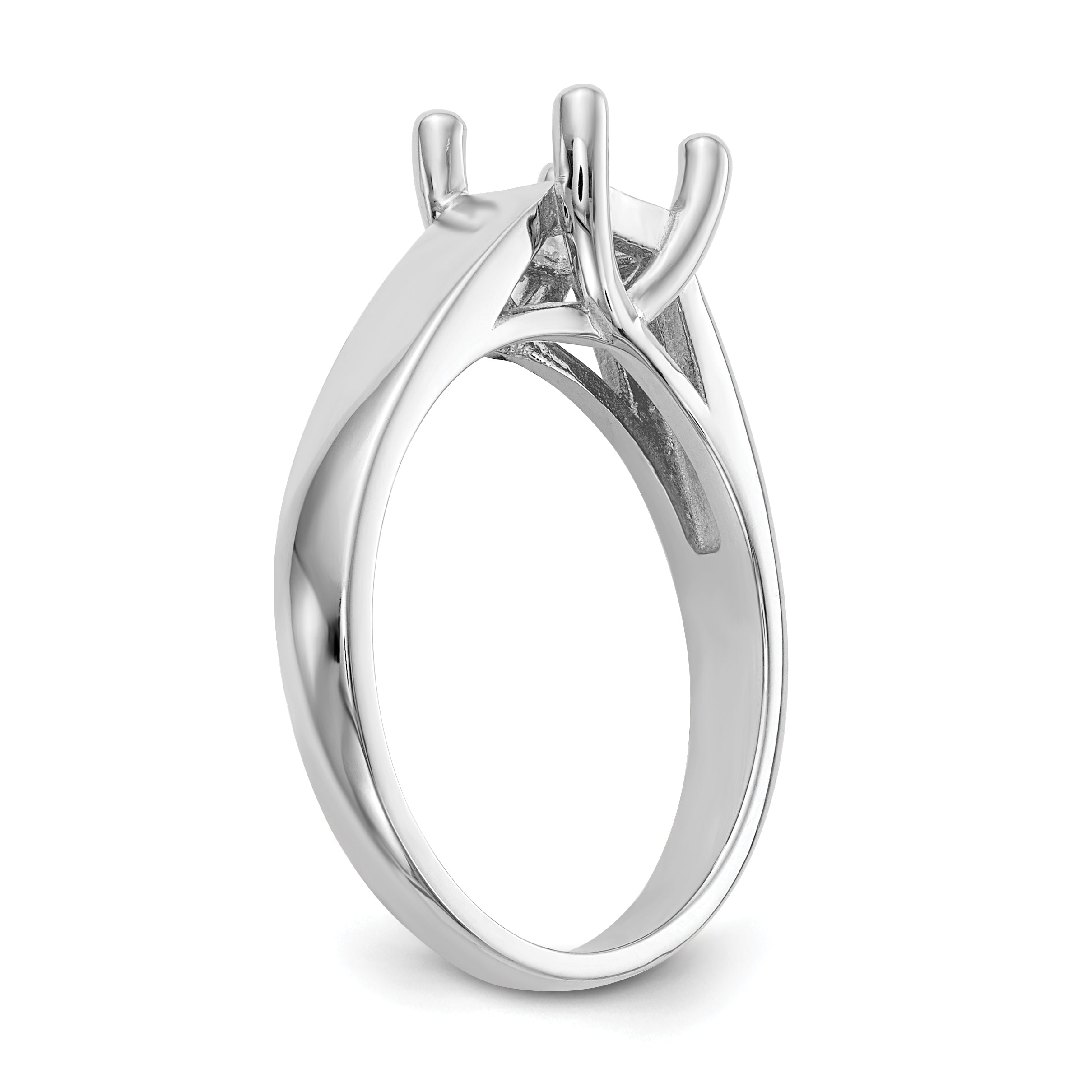 0.75ct. CZ Solid Real 14k White Gold Square Solitaire Engagement Ring