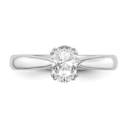 0.25ct. CZ Solid Real 14K White Gold Oval Solitaire Engagement Ring Polished Engagement Ring