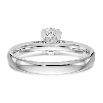 0.50ct. CZ Solid Real 14K White Gold Oval Solitaire Engagement Ring Polished Engagement Ring