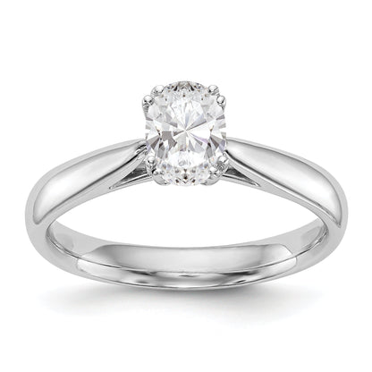 0.25ct. CZ Solid Real 14K White Gold Oval Solitaire Engagement Ring Polished Engagement Ring