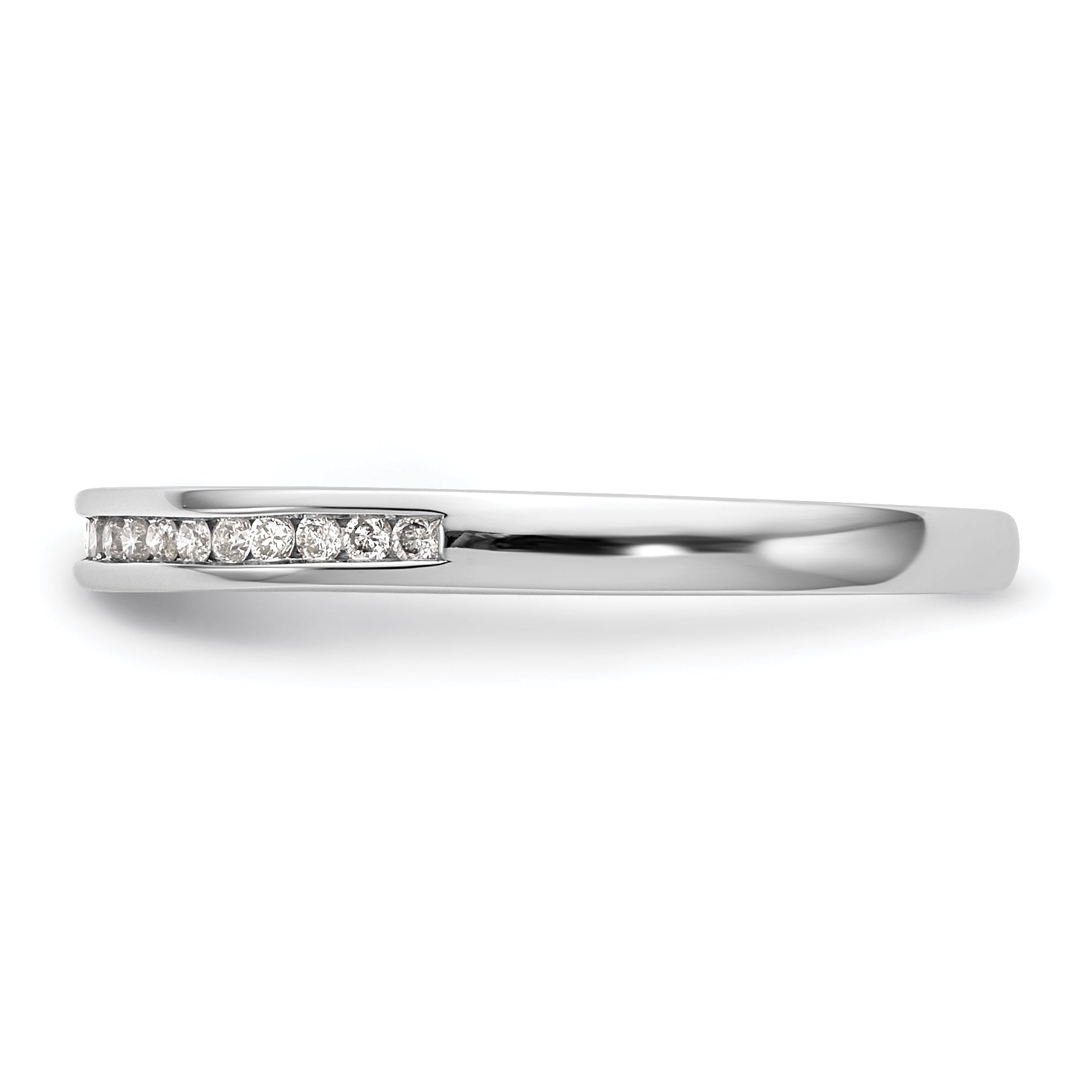 0.09ct. CZ Solid Real 14k White Gold Wedding Wedding Band Ring