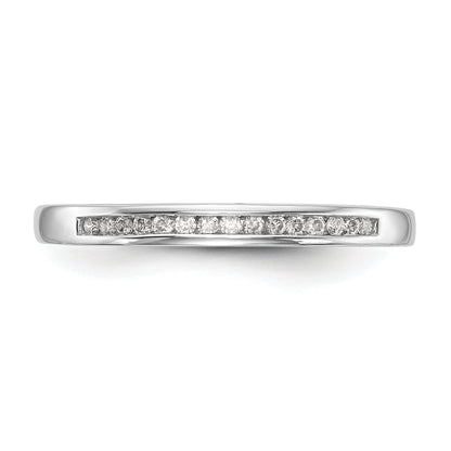 0.09ct. CZ Solid Real 14k White Gold Wedding Wedding Band Ring